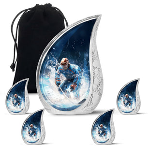 Teardrop Shaped  Large Urn With 4 Keepsake