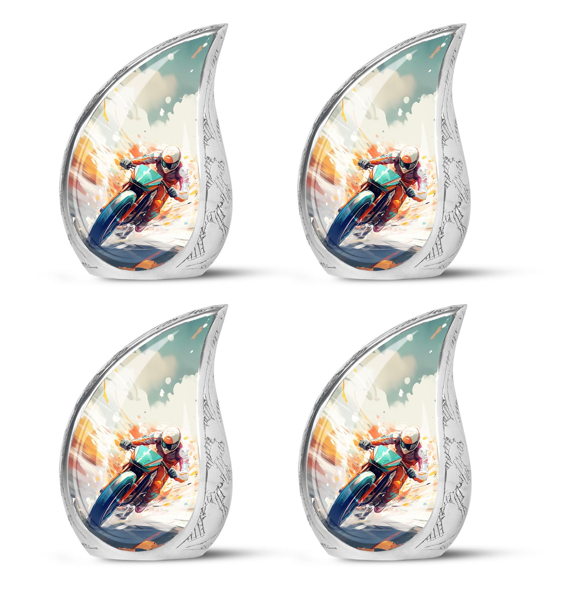 Teardrop Shape Bike Urn Keepsake Urn Pack of 4