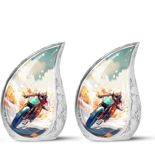 Teardrop Shape Bike Urn Keepsake Urn Pack of 2