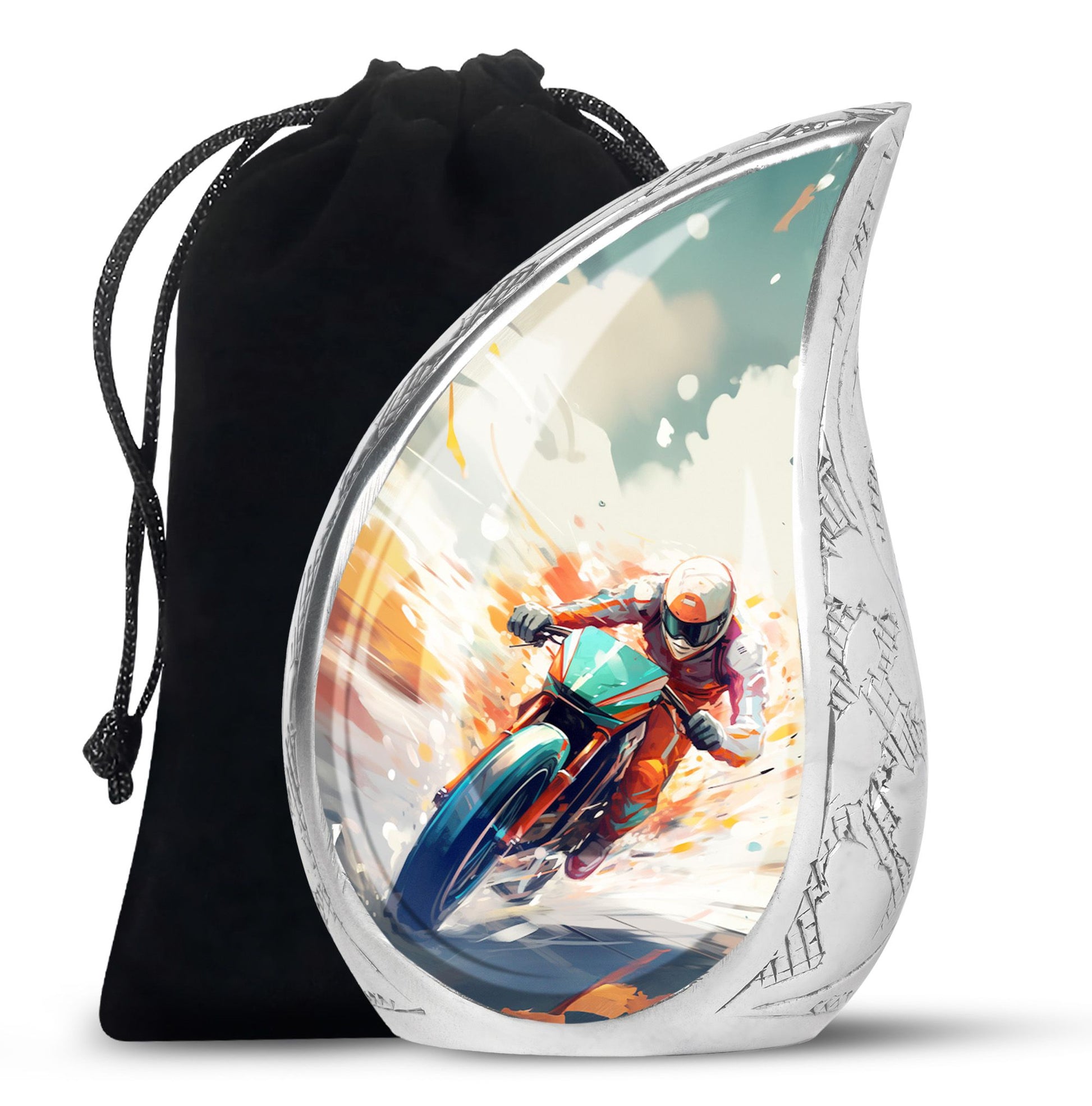 Teardrop Shape Bike Urn Large 10 Inch