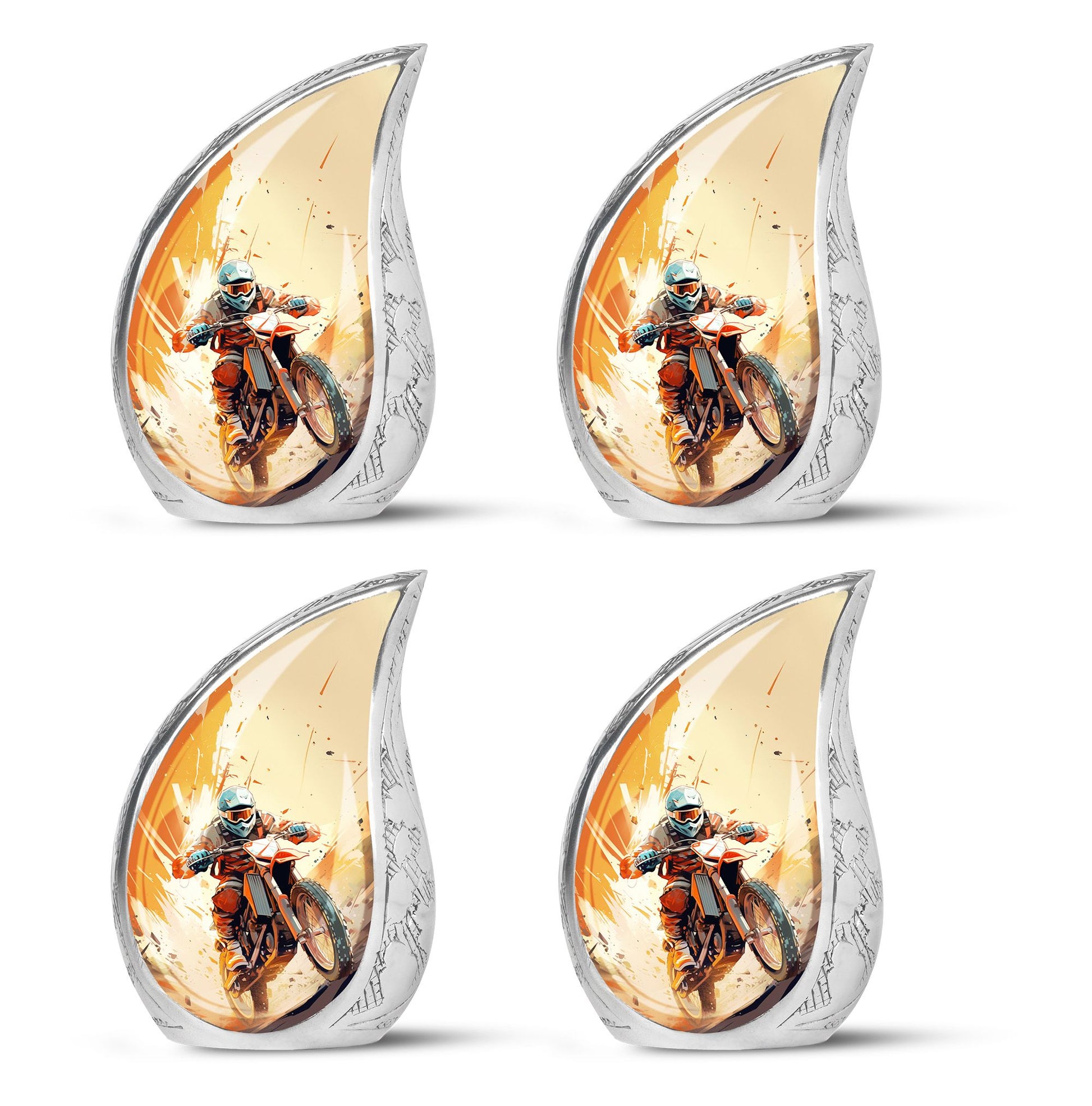 Teardrop Shape Bike Urn Keepsake Urn Pack of 4