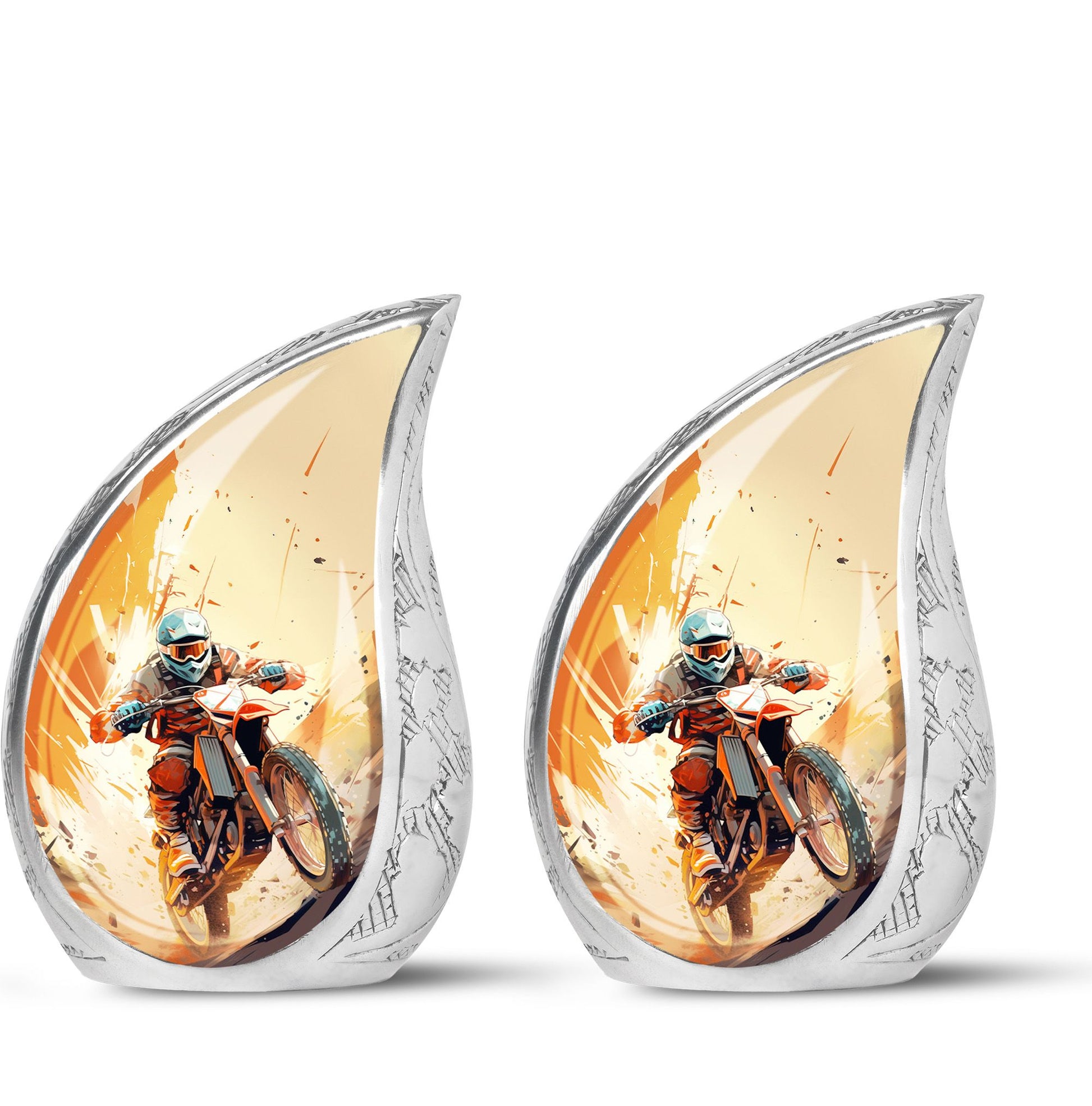 Teardrop Shape Bike Urn Keepsake Urn Pack of 2