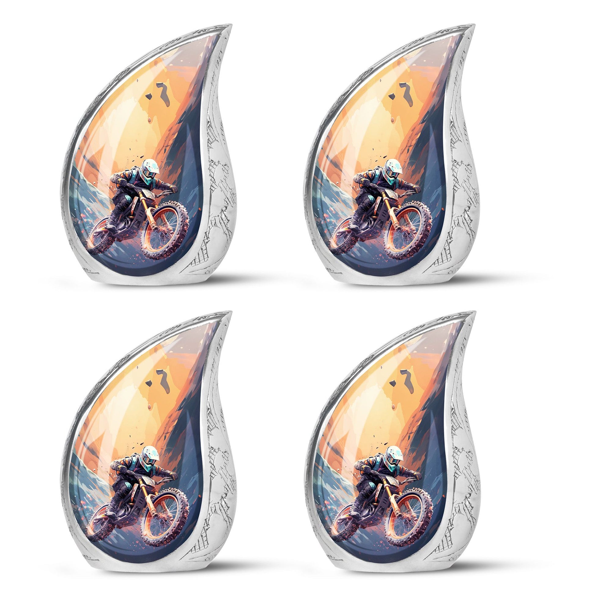 Teardrop Shape Bike Urn Keepsake Urn Pack of 4