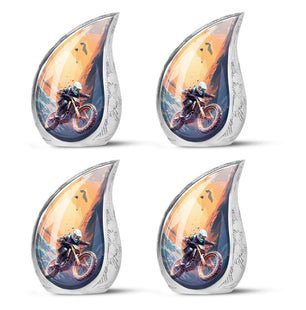 Teardrop Shape Bike Urn Keepsake Urn Pack of 4