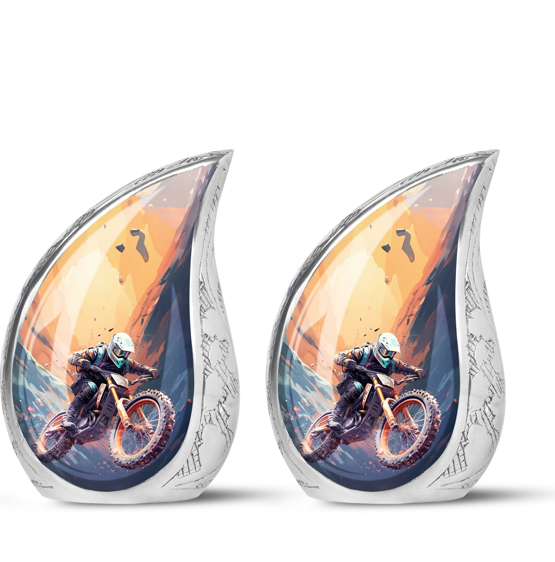 Teardrop Shape Bike Urn Keepsake Urn Pack of 2