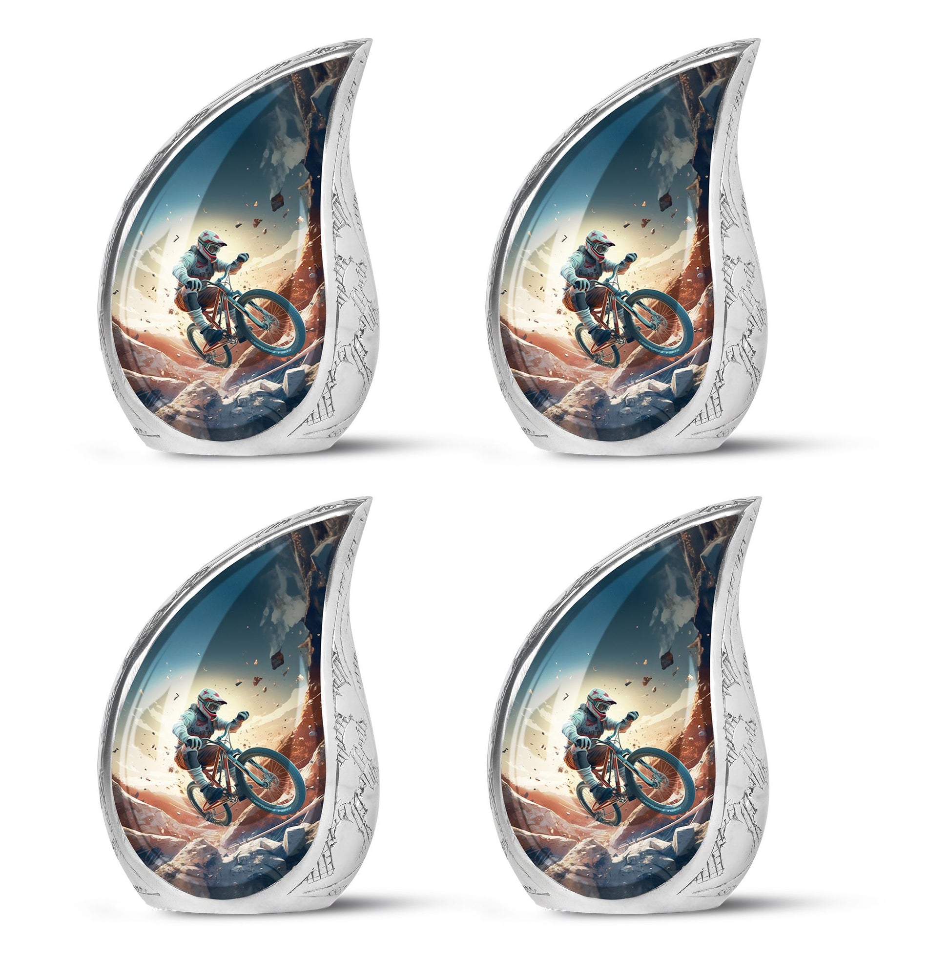 Teardrop Shape Bike Urn Keepsake Urn Pack of 4