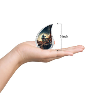 Teardrop Shape Bike Urn Keepsake 3 Inch