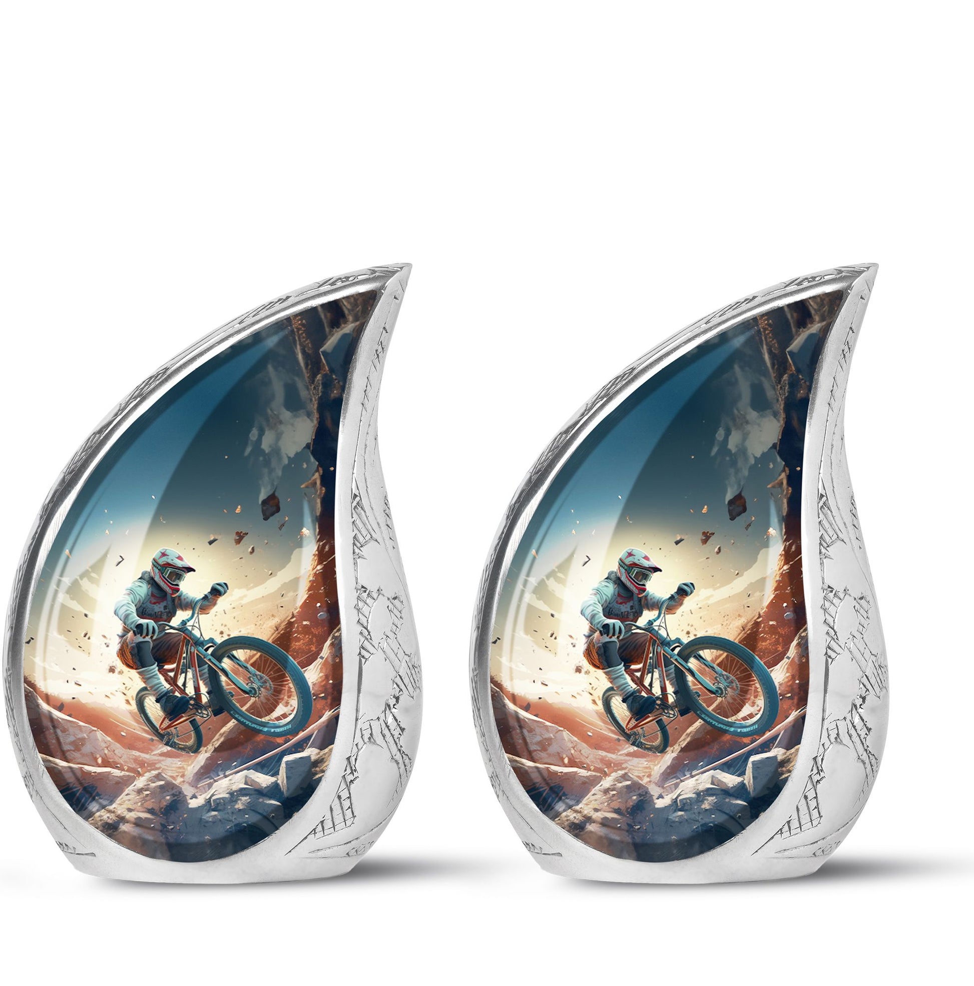 Teardrop Shape Bike Urn Keepsake Urn Pack of 2