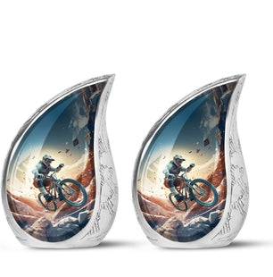 Teardrop Shape Bike Urn Keepsake Urn Pack of 2