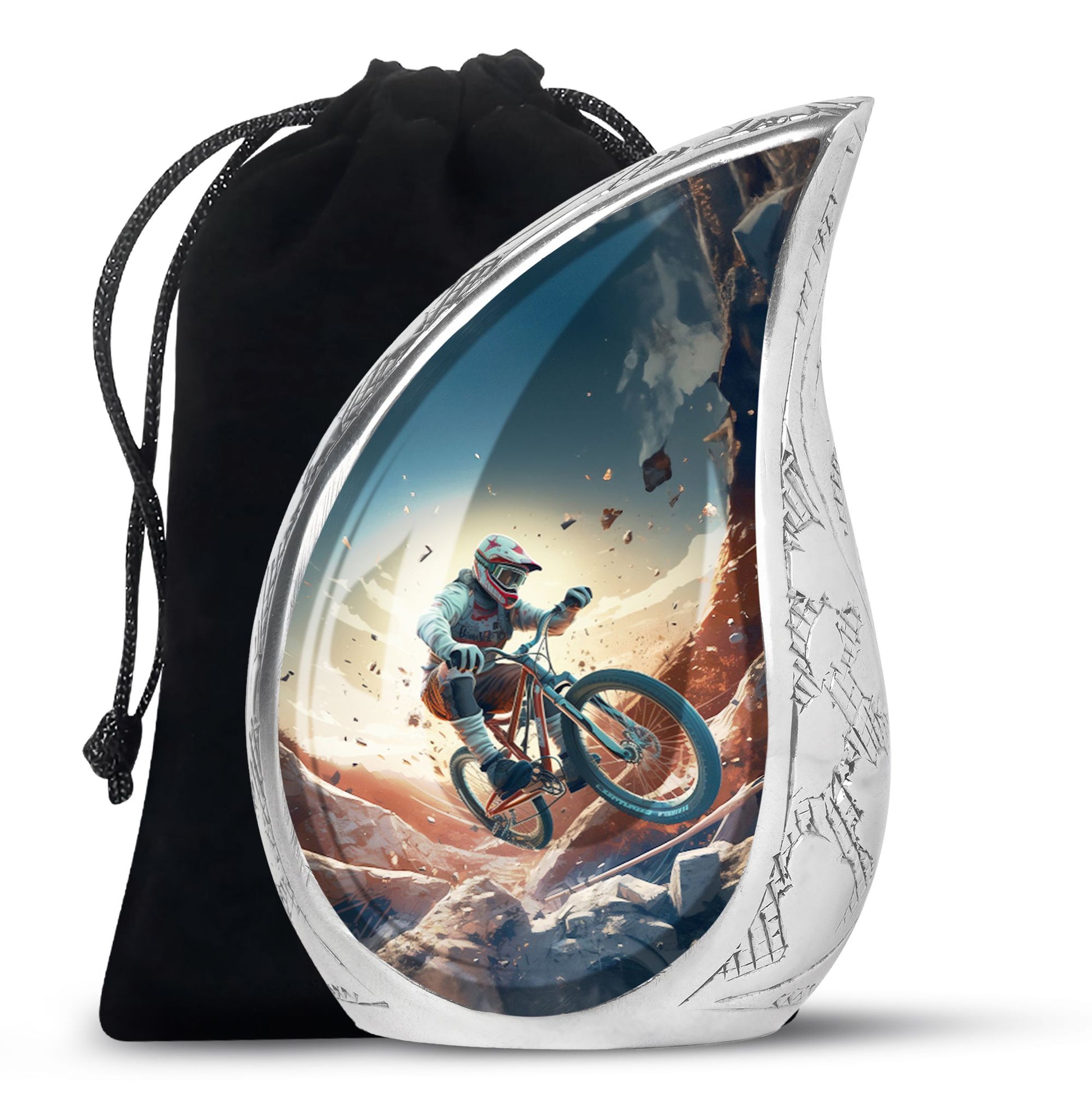 Teardrop Shape Bike Urn Large 10 Inch
