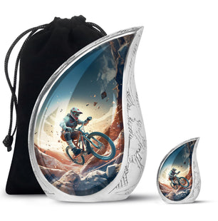Teardrop Shape Bike Urn Large Urn With 1 Keepsake Urn