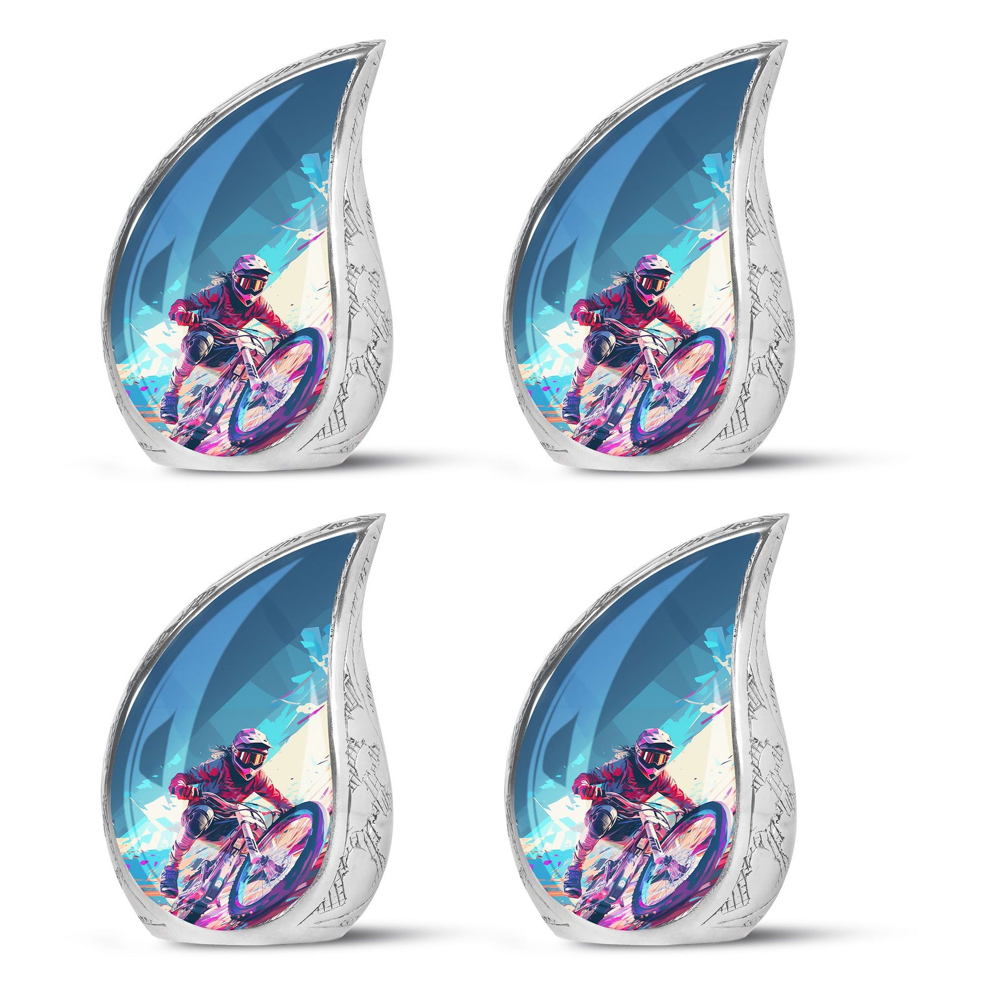 Teardrop Shape Bike Urn Keepsake Urn Pack of 4