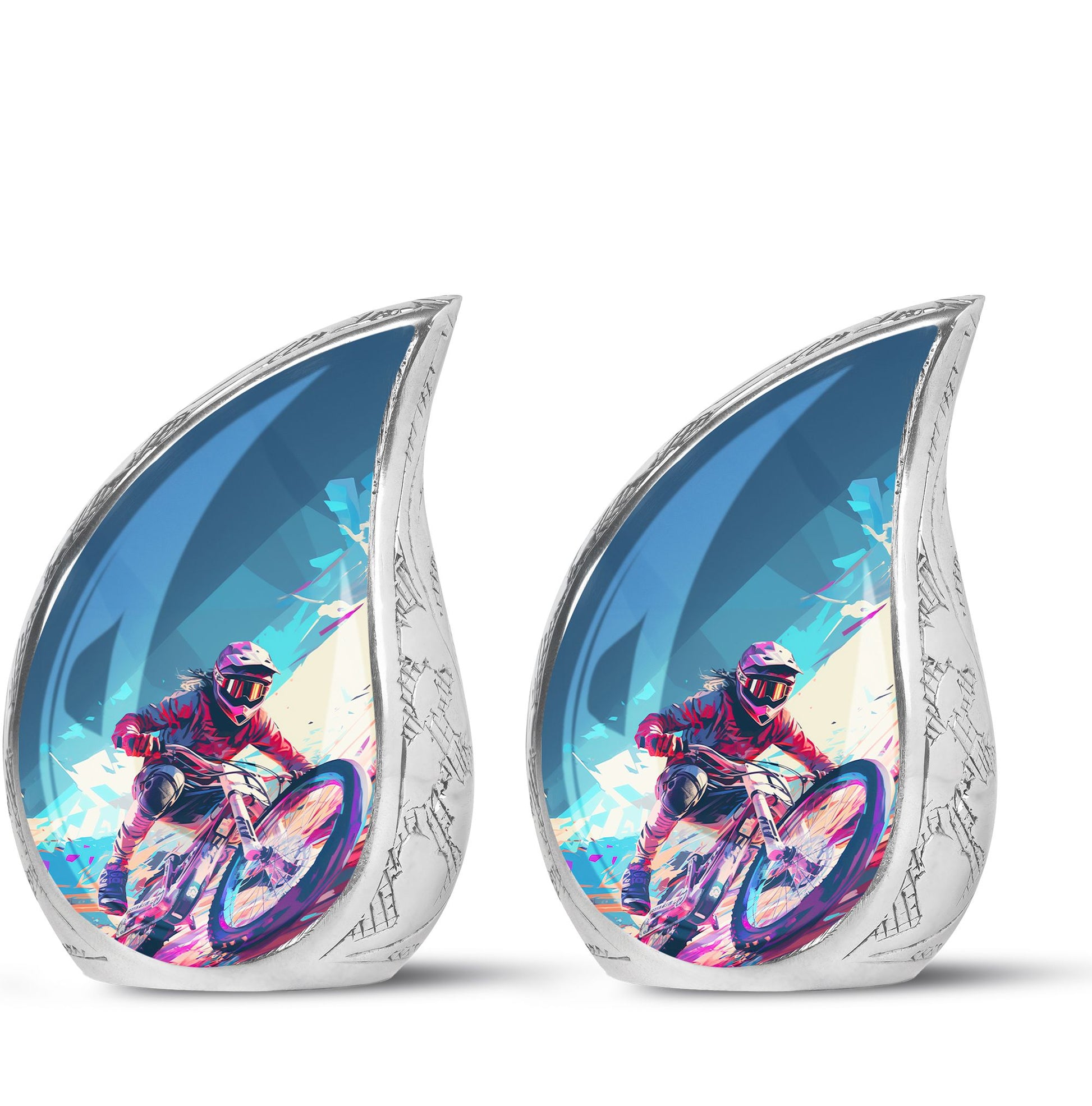 Teardrop Shape Bike Urn Keepsake Urn Pack of 2
