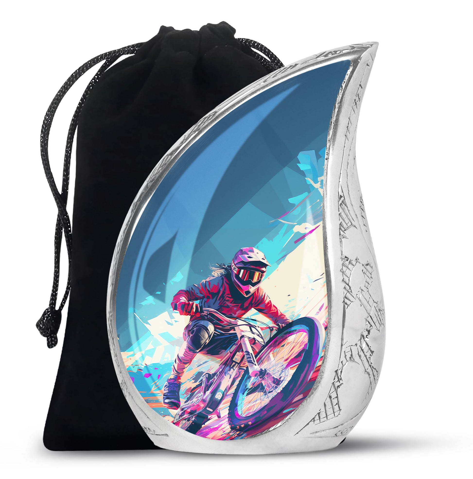 Teardrop Shape Bike Urn Large 10 Inch