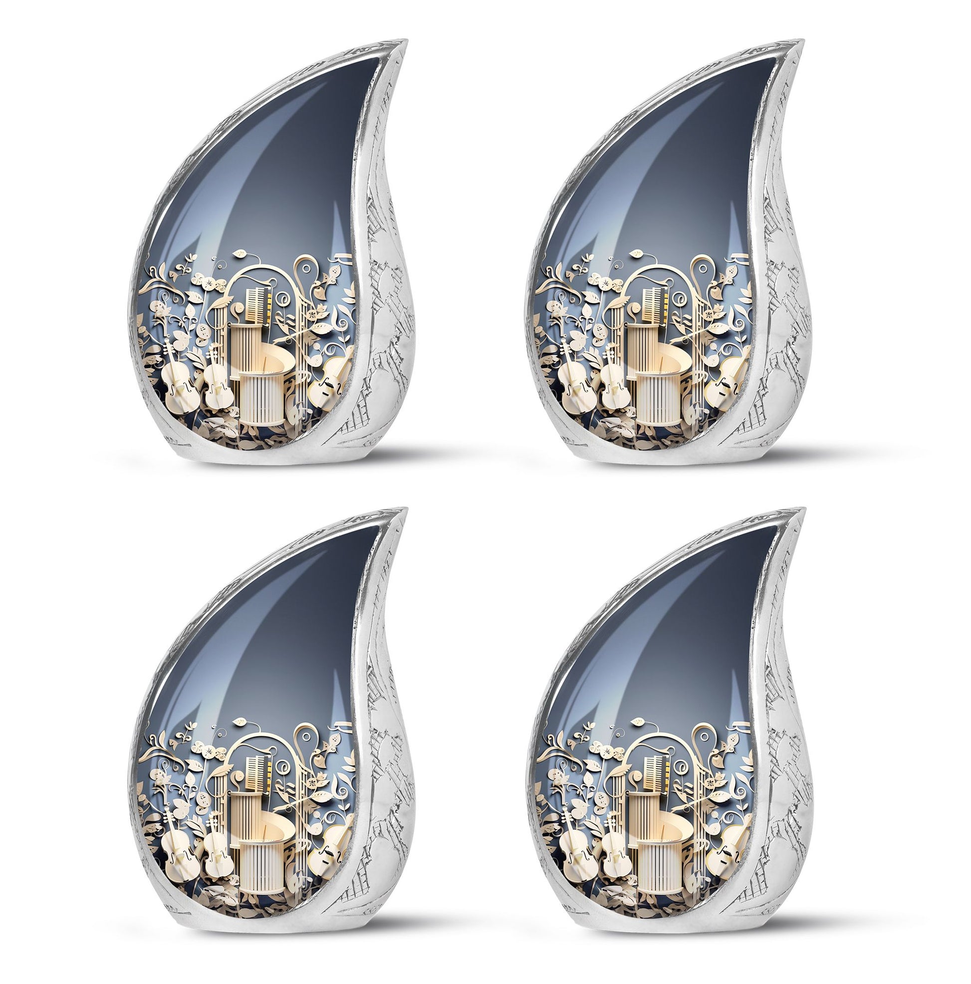 Teardrop Shape Music Urn Keepsake Urn Pack of 4