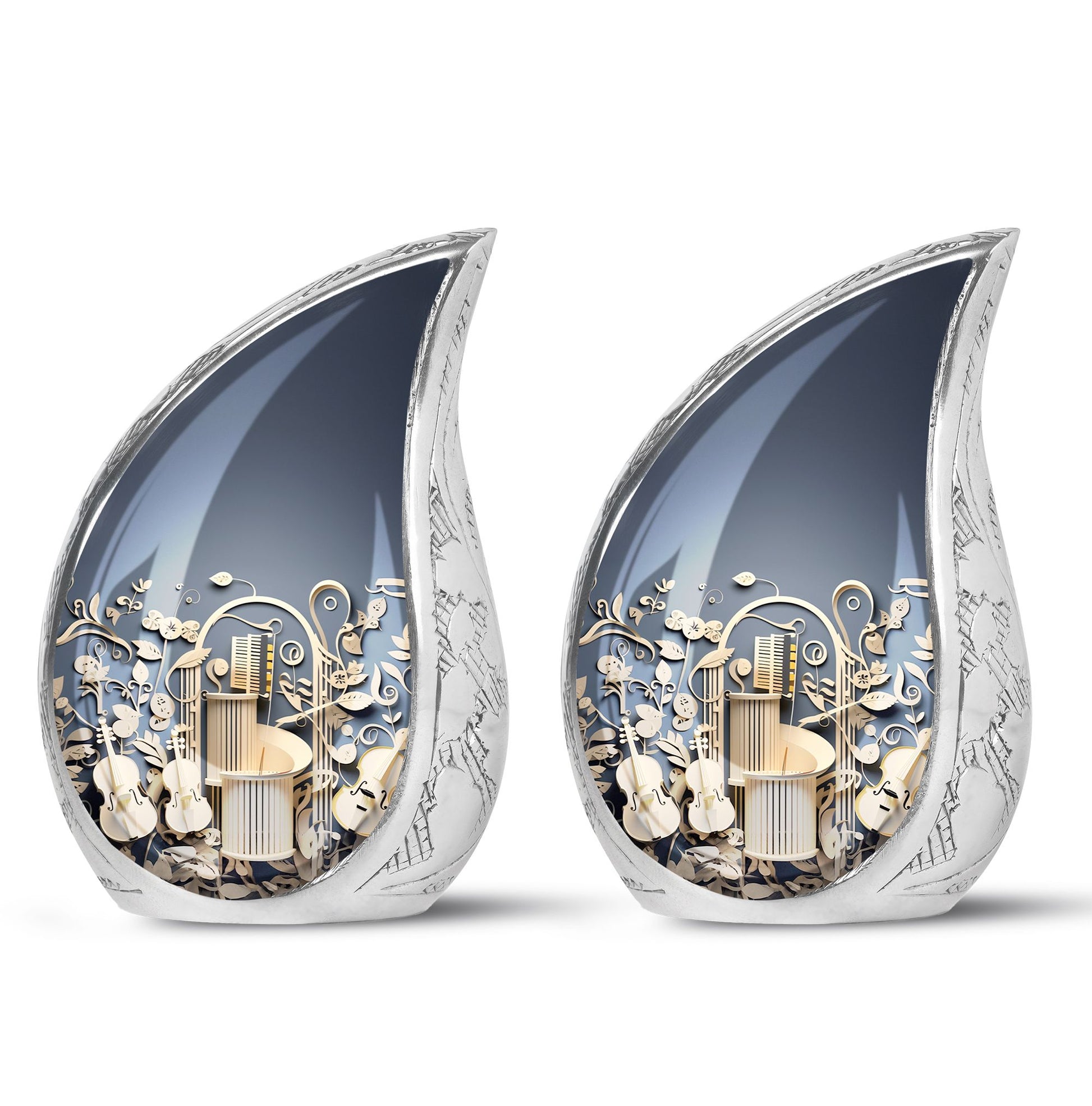 Teardrop Shape Music Urn Keepsake Urn Pack of 2