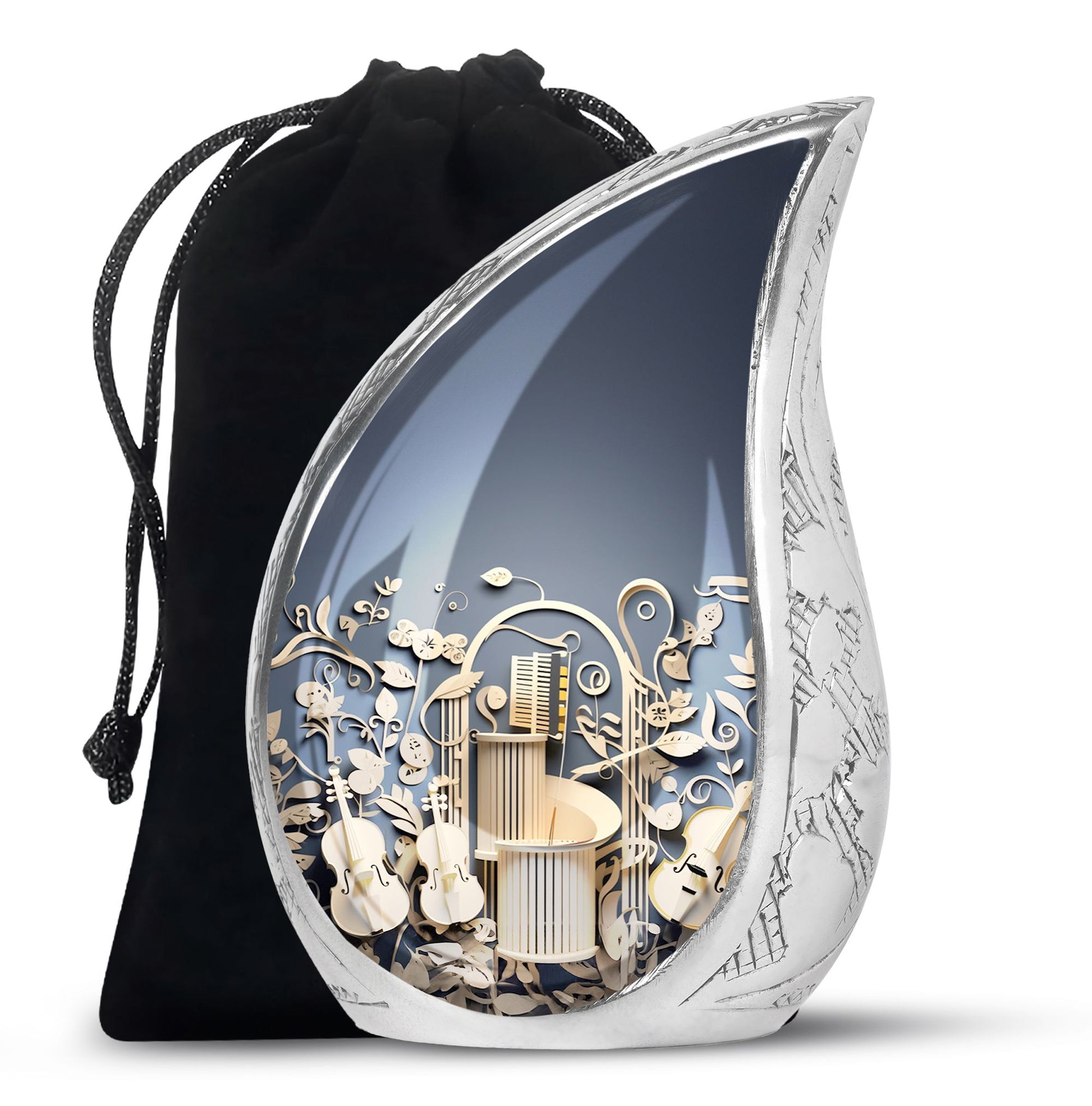 Teardrop Shape Music Urn Large 10 Inch