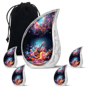 Teardrop Shaped  Large Urn With 4 Keepsake
