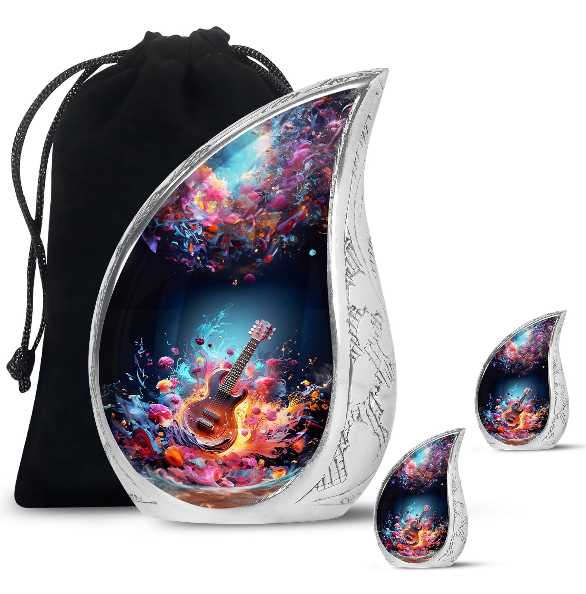 Teardrop Shaped  Large Urn With 2 Keepsake