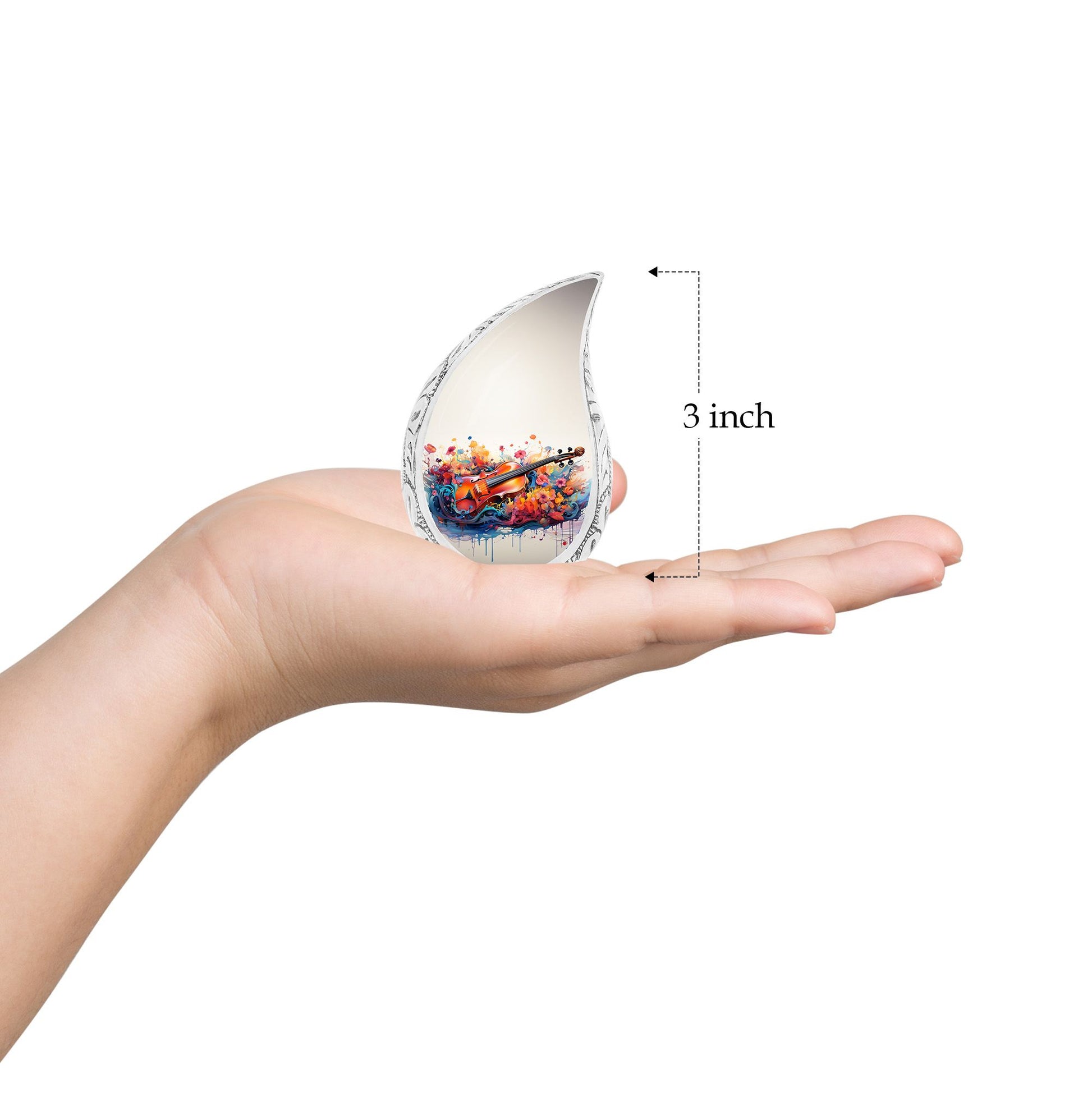 Teardrop Shape Music Urn Keepsake 3 Inch