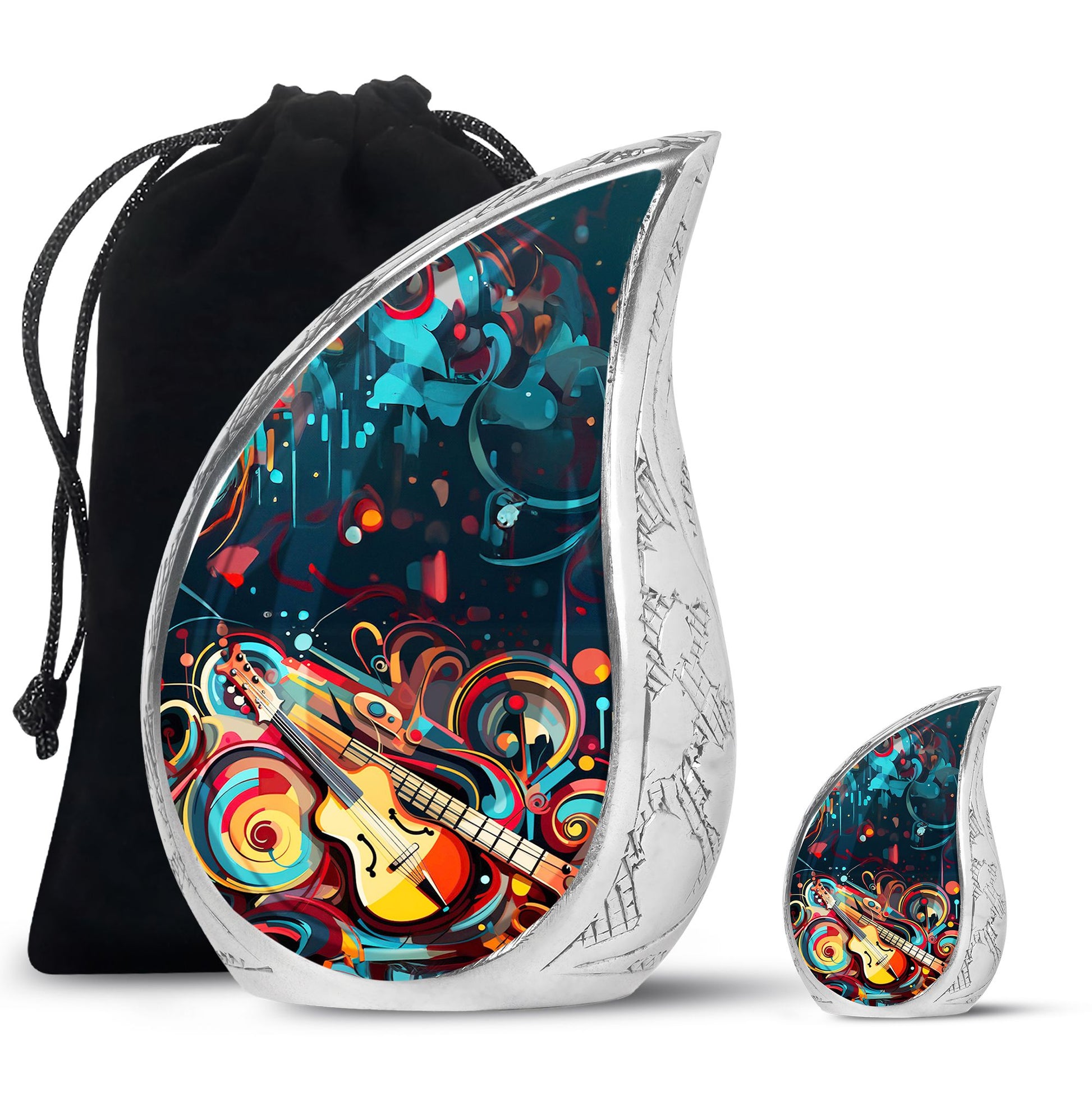 Teardrop Shape Music Urn Large Urn With 1 Keepsake Urn