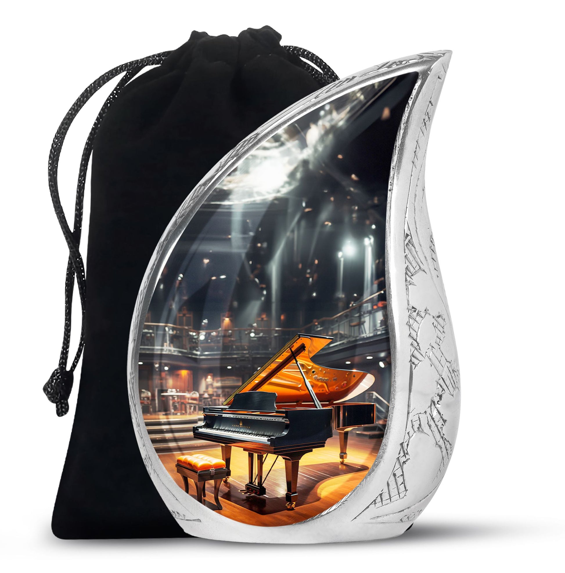 Teardrop Shape Music Urn Large 10 Inch