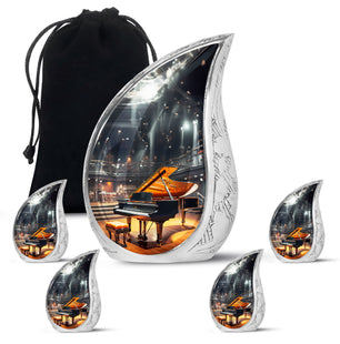 Teardrop Shape Music Urn Large Urn With 4 Keepsake Urn