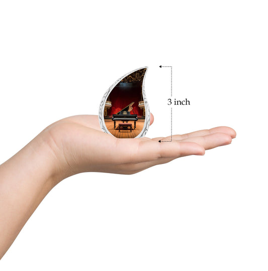 Teardrop Shape Music Urn Keepsake 3 Inch