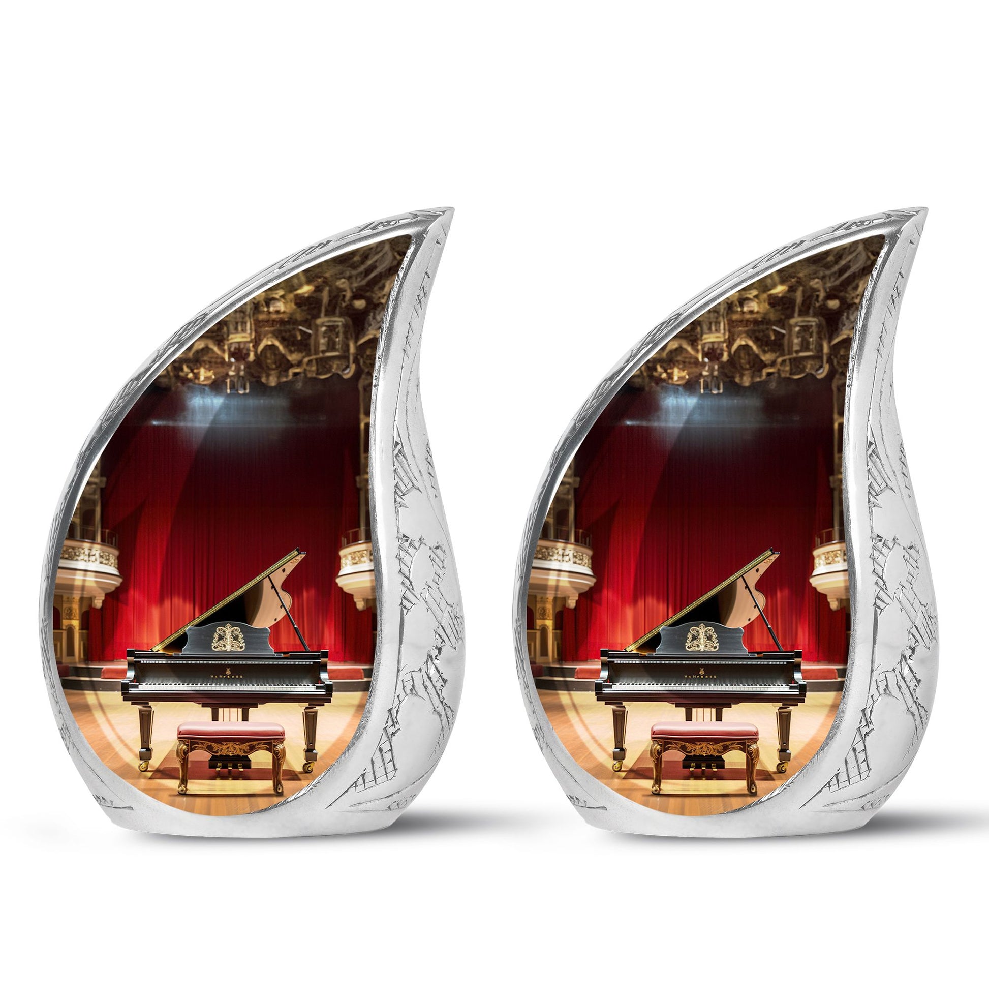 Teardrop Shape Music Urn Keepsake Urn Pack of 2