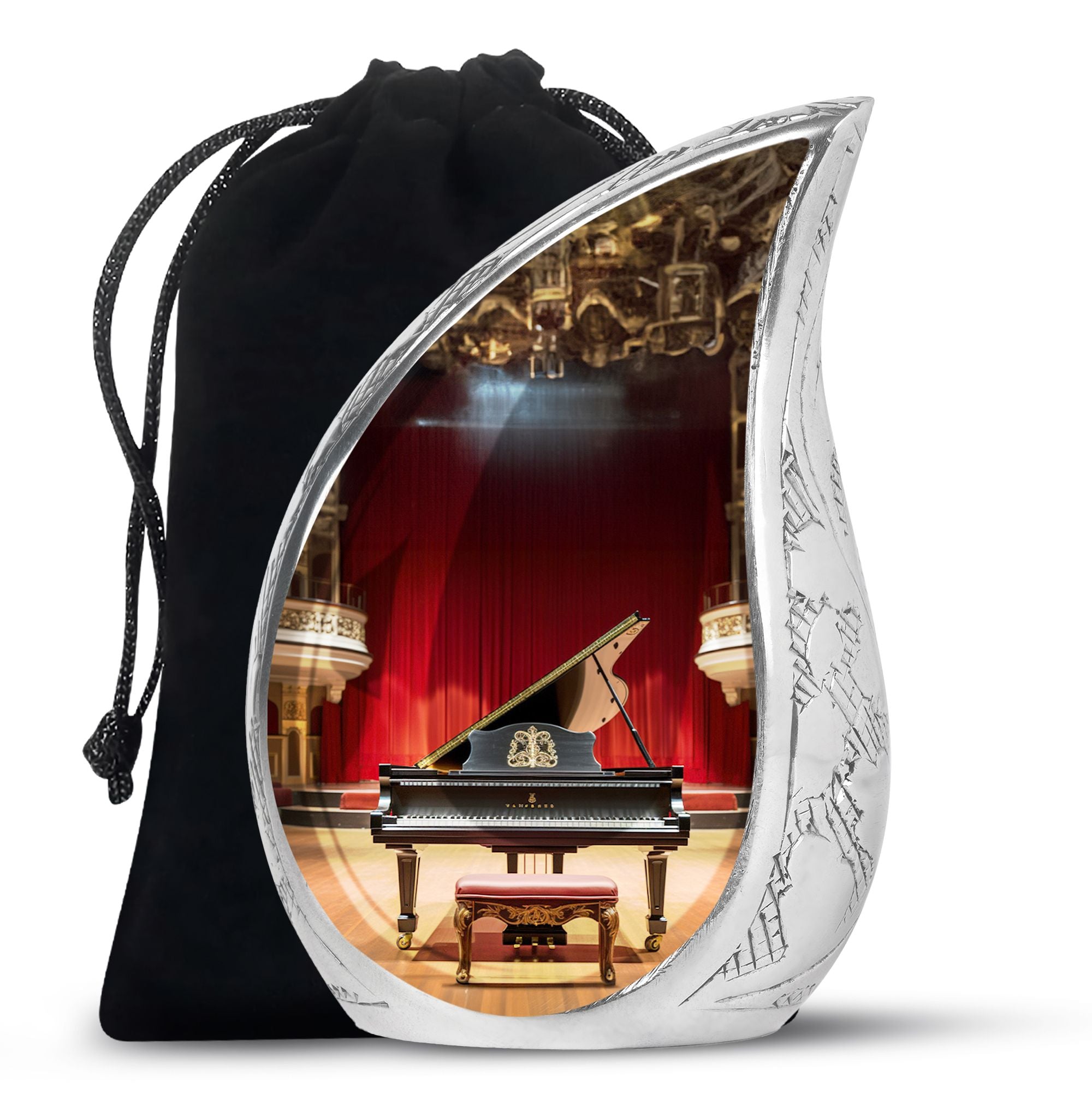 Teardrop Shape Music Urn Large 10 Inch