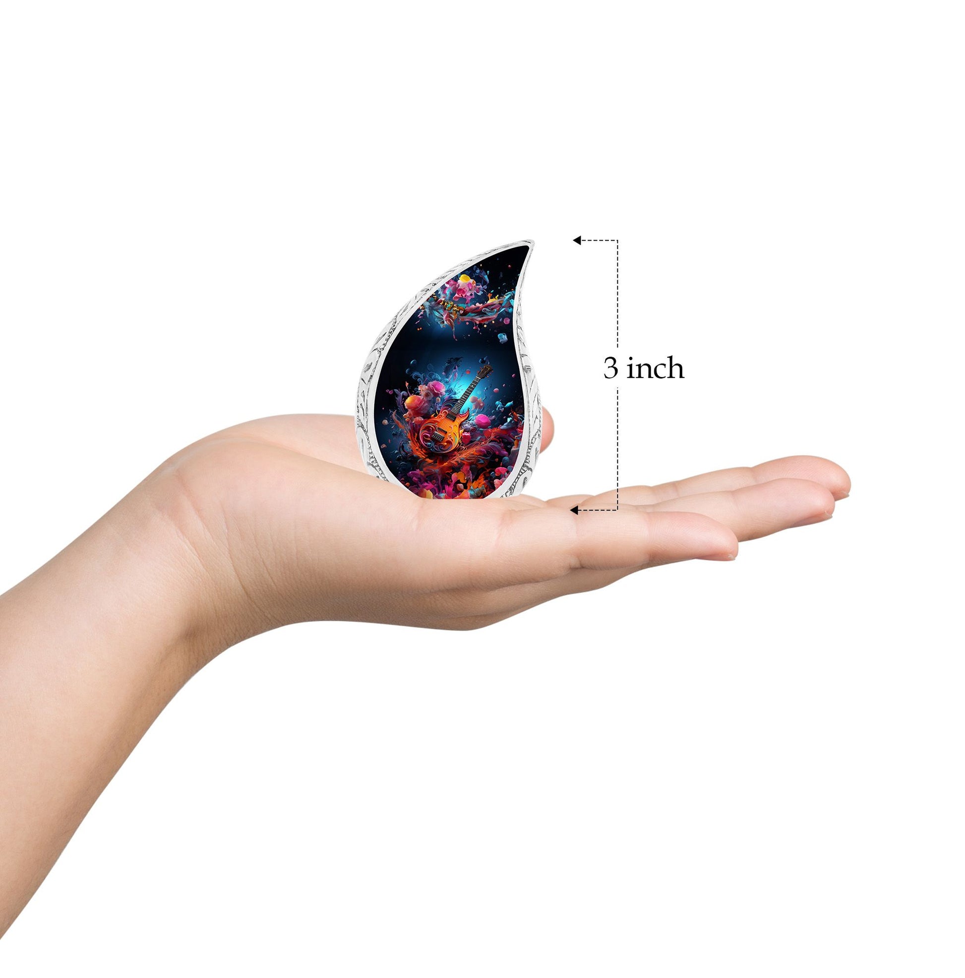 Teardrop Shape Music Urn Keepsake 3 Inch