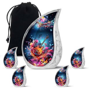 Teardrop Shape Music Urn Large Urn With 4 Keepsake Urn