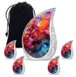 Teardrop Shape Abstract Urn Large Urn With 4 Keepsake Urn