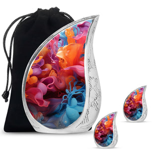 Teardrop Shape Abstract Urn Large Urn With 2 Keepsake Urn