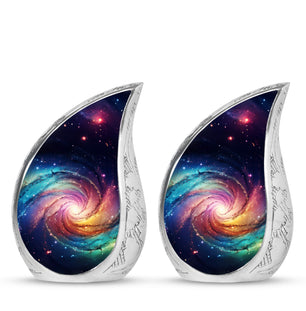 Teardrop Shape Galaxy Urn Keepsake Urn Pack of 2