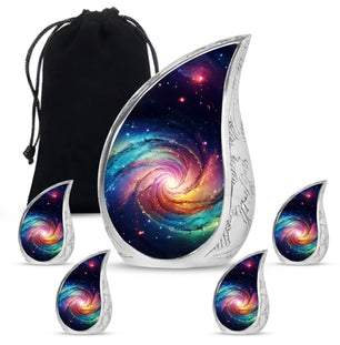 Teardrop Shape Galaxy Urn Large Urn With 4 Keepsake Urn