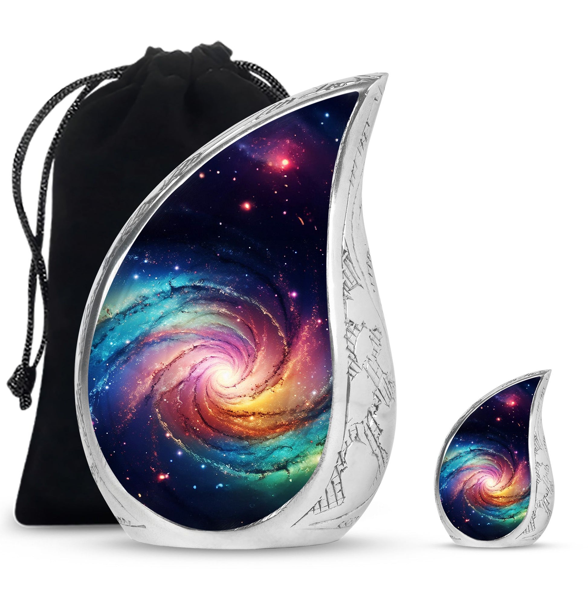 Teardrop Shape Galaxy Urn Large Urn With 1 Keepsake Urn