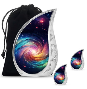 Teardrop Shape Galaxy Urn Large Urn With 2 Keepsake Urn