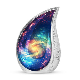 The Cosmic Dance - Galaxy Urn Large Teardrop, Heart Urn For Ashes