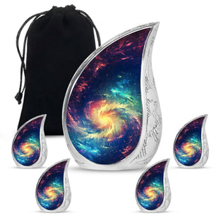 The Cosmic Dance - Galaxy Urn Large Teardrop, Heart Urn For Ashes