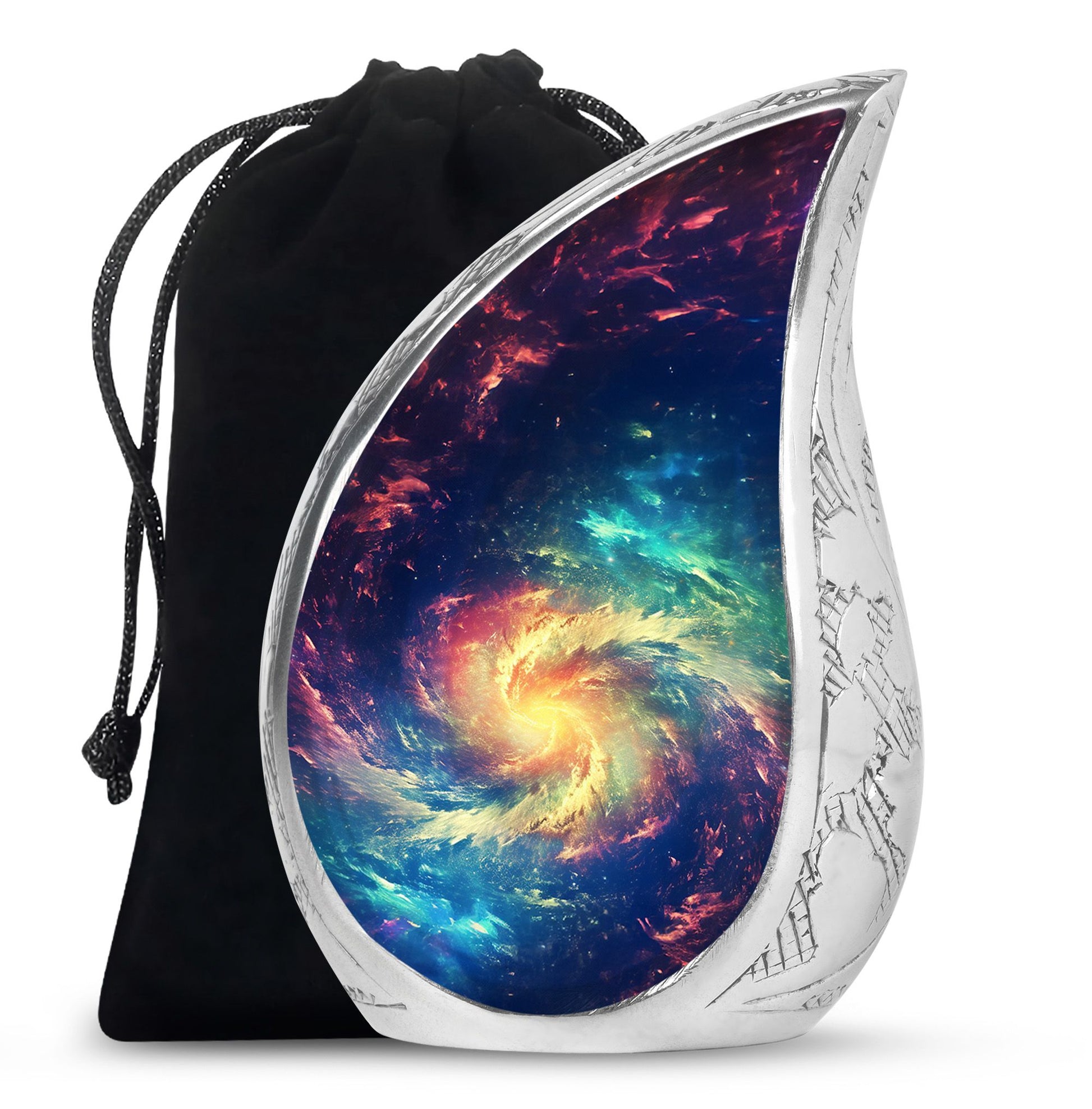 The Cosmic Dance - Galaxy Urn Large Teardrop, Heart Urn For Ashes