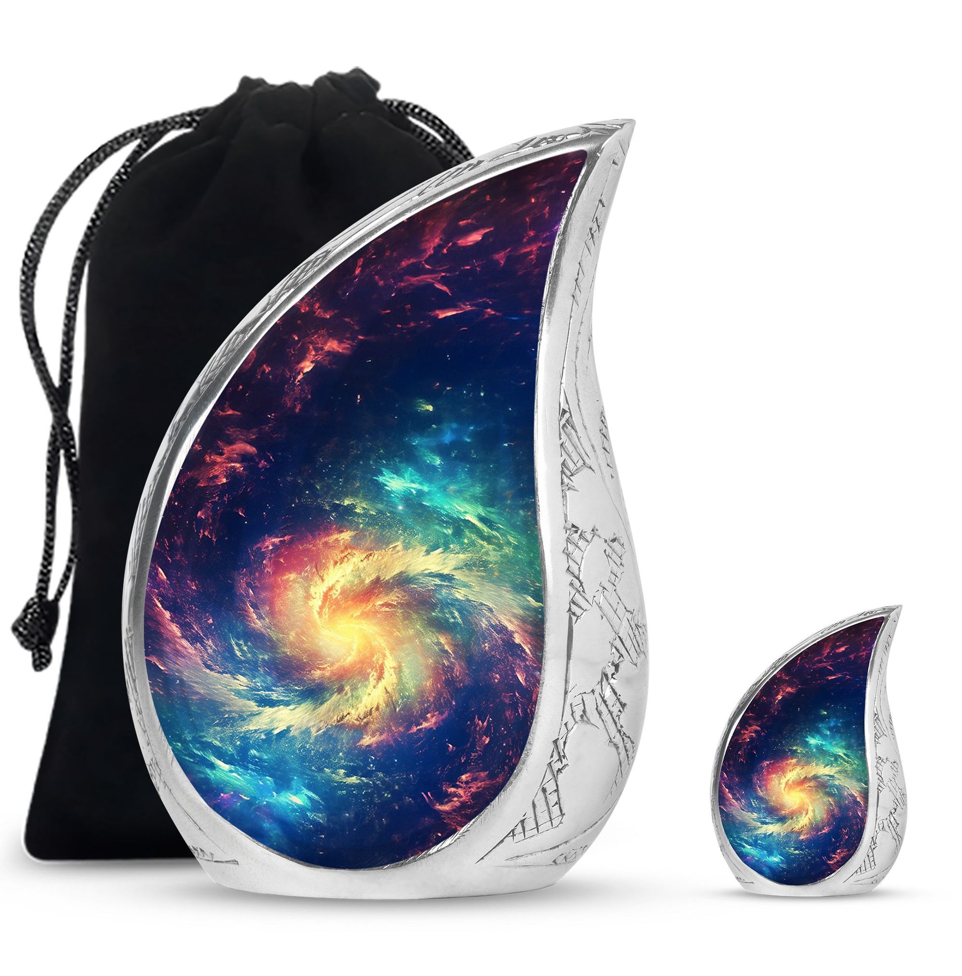 The Cosmic Dance - Galaxy Urn Large Teardrop, Heart Urn For Ashes