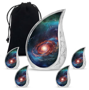 Stars In The Galactic Nexus - Galaxy Urn Teardrop, Heart Cremation Urn