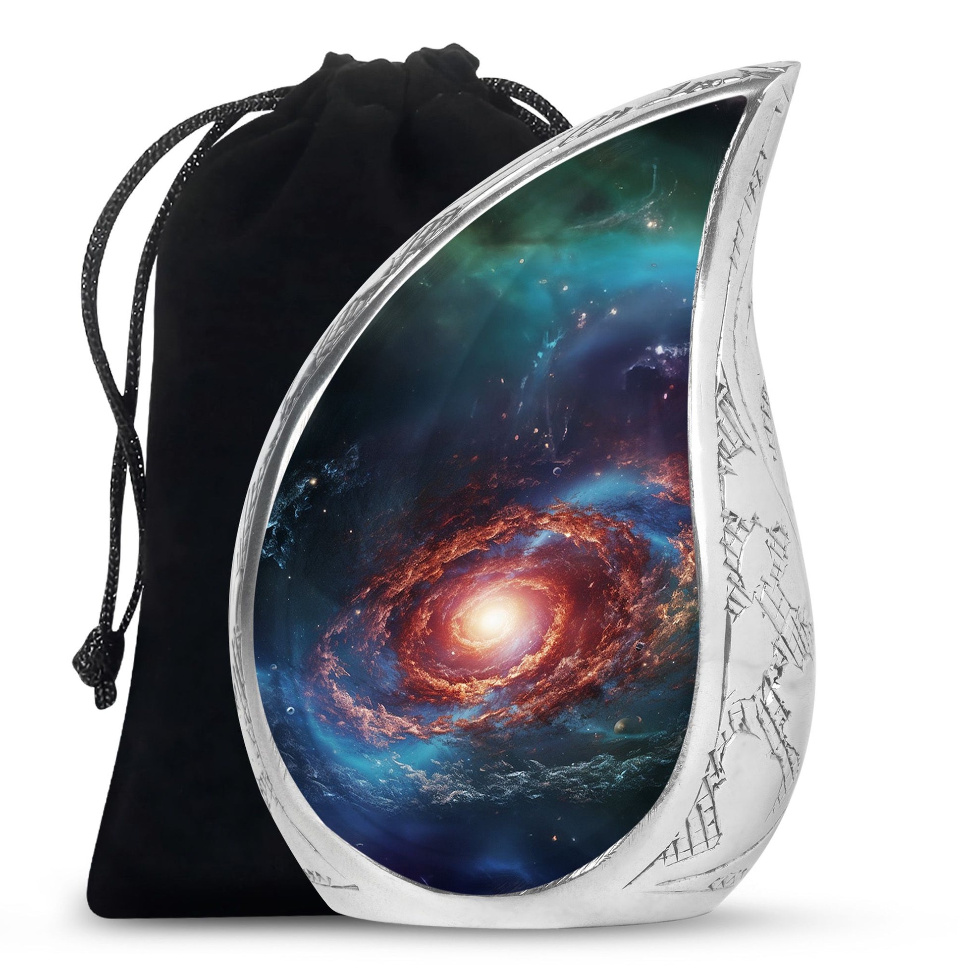 Stars In The Galactic Nexus - Galaxy Urn Teardrop, Heart Cremation Urn
