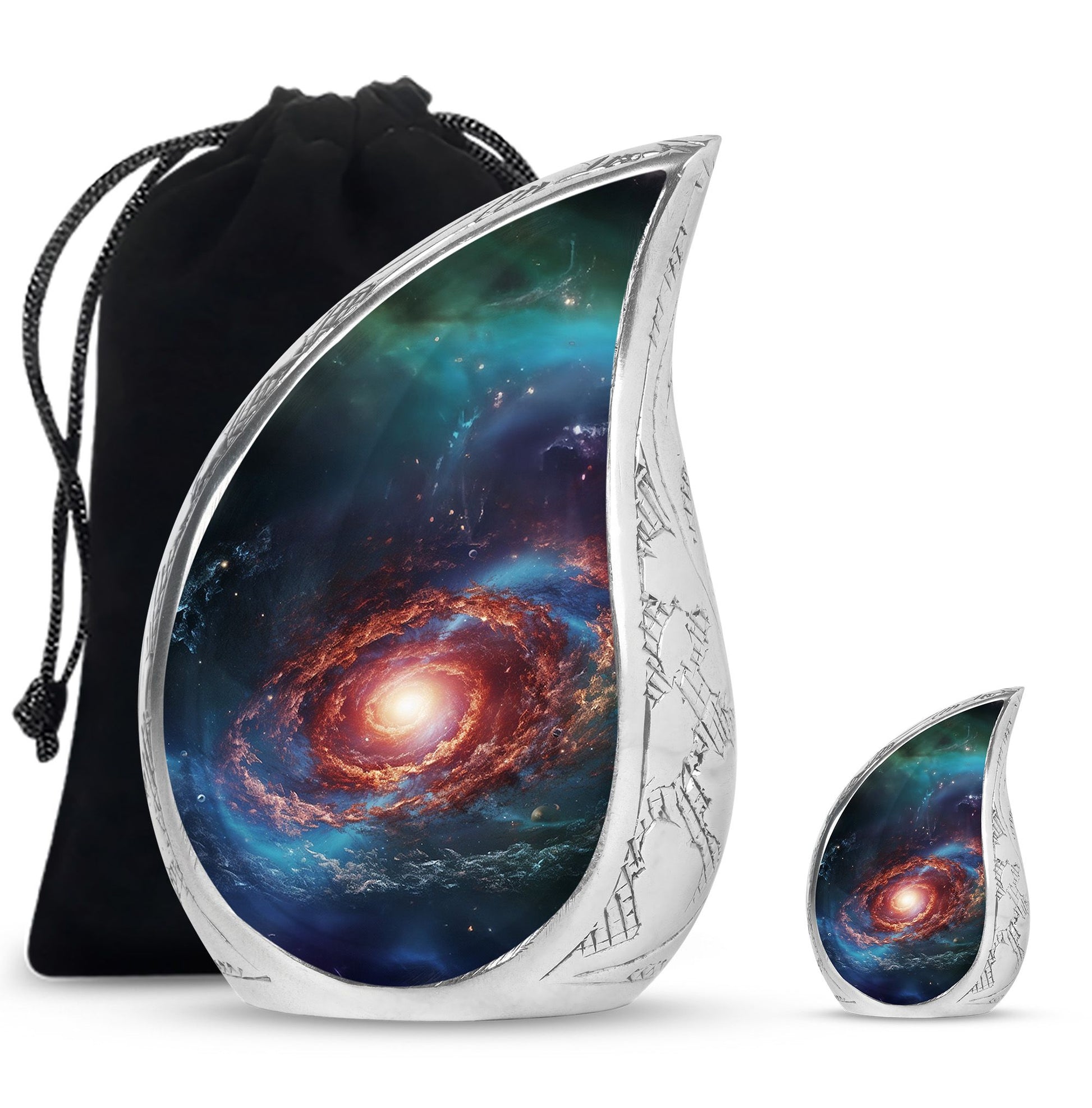 Stars In The Galactic Nexus - Galaxy Urn Teardrop, Heart Cremation Urn