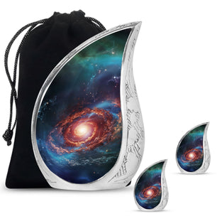 Stars In The Galactic Nexus - Galaxy Urn Teardrop, Heart Cremation Urn
