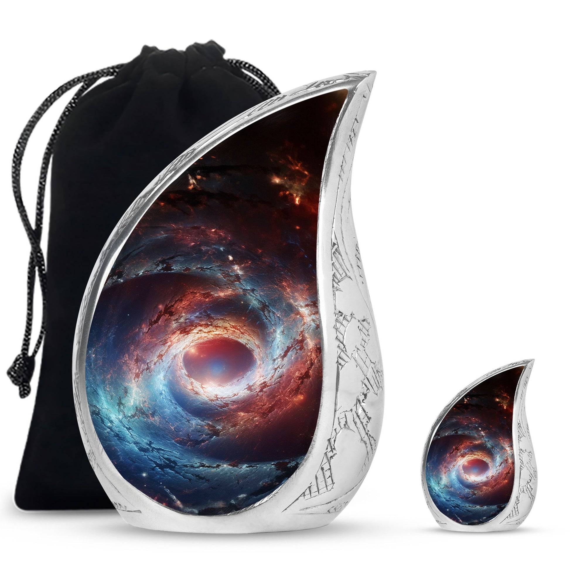 The Cosmic Dance Of Galaxies - Galaxy Urn Teardrop, Heart Shape Urn