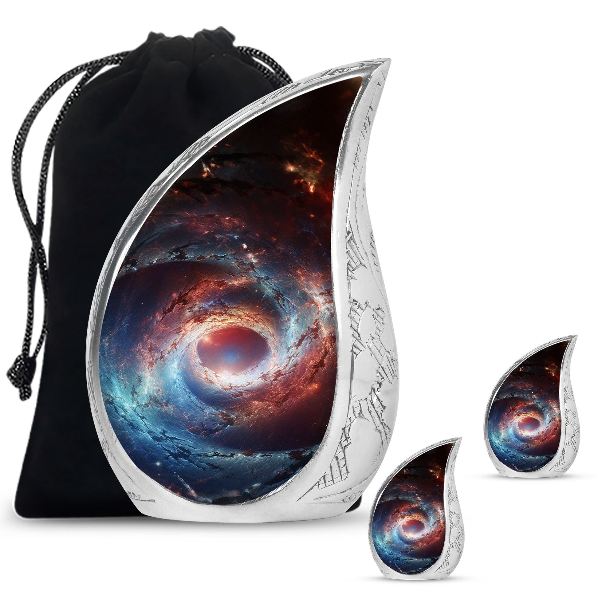 The Cosmic Dance Of Galaxies - Galaxy Urn Teardrop, Heart Shape Urn