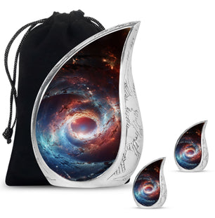 The Cosmic Dance Of Galaxies - Galaxy Urn Teardrop, Heart Shape Urn