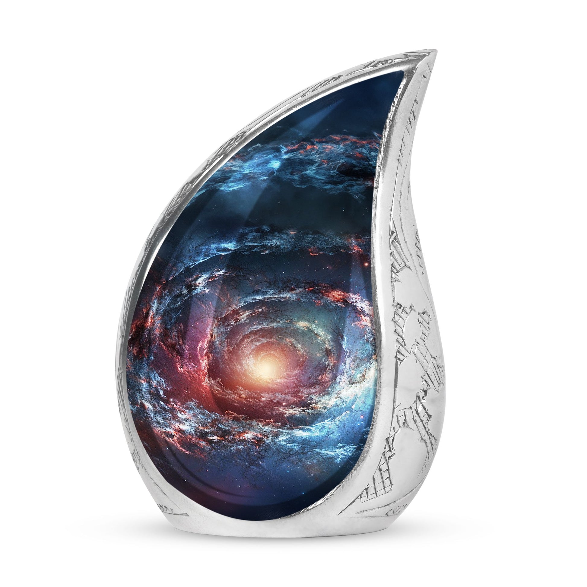 Spin Of Starry Skies - Galaxy Urn Large Teardrop, Heart Urn For Ashes